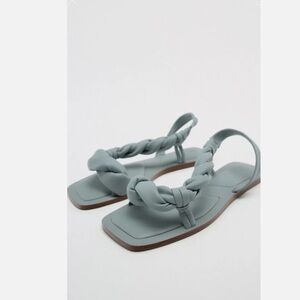 ZARA braided Sheep Leather Flat Sandals